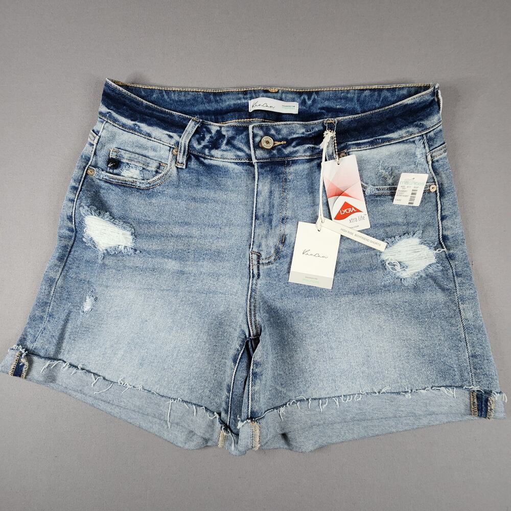 KanCan Jean shorts size 14 NWT cuffed distressed style # 141016